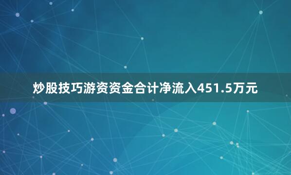 炒股技巧游资资金合计净流入451.5万元