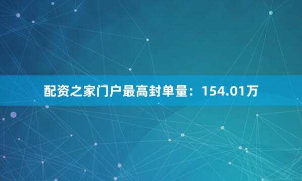配资之家门户最高封单量：154.01万